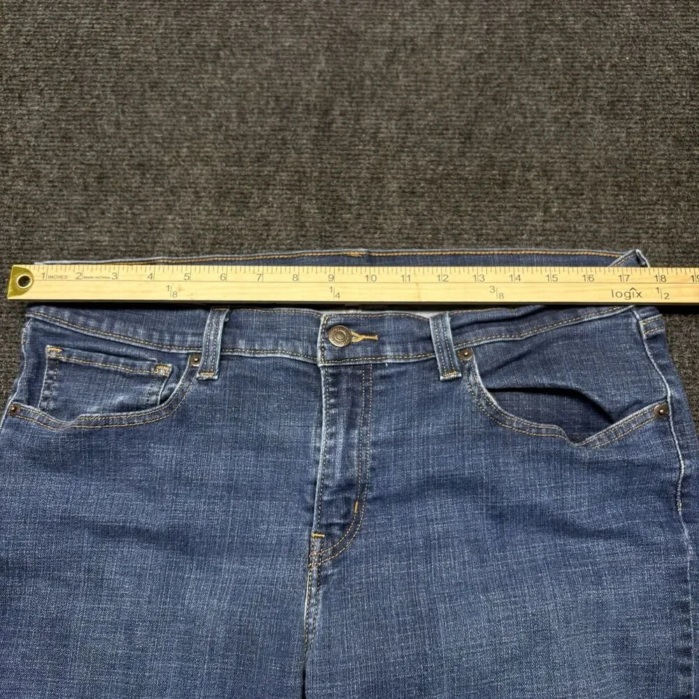 Levi's Womens Denim Capri Jeans Size 33 Medium Wash Cuffed Cropped Red Tab